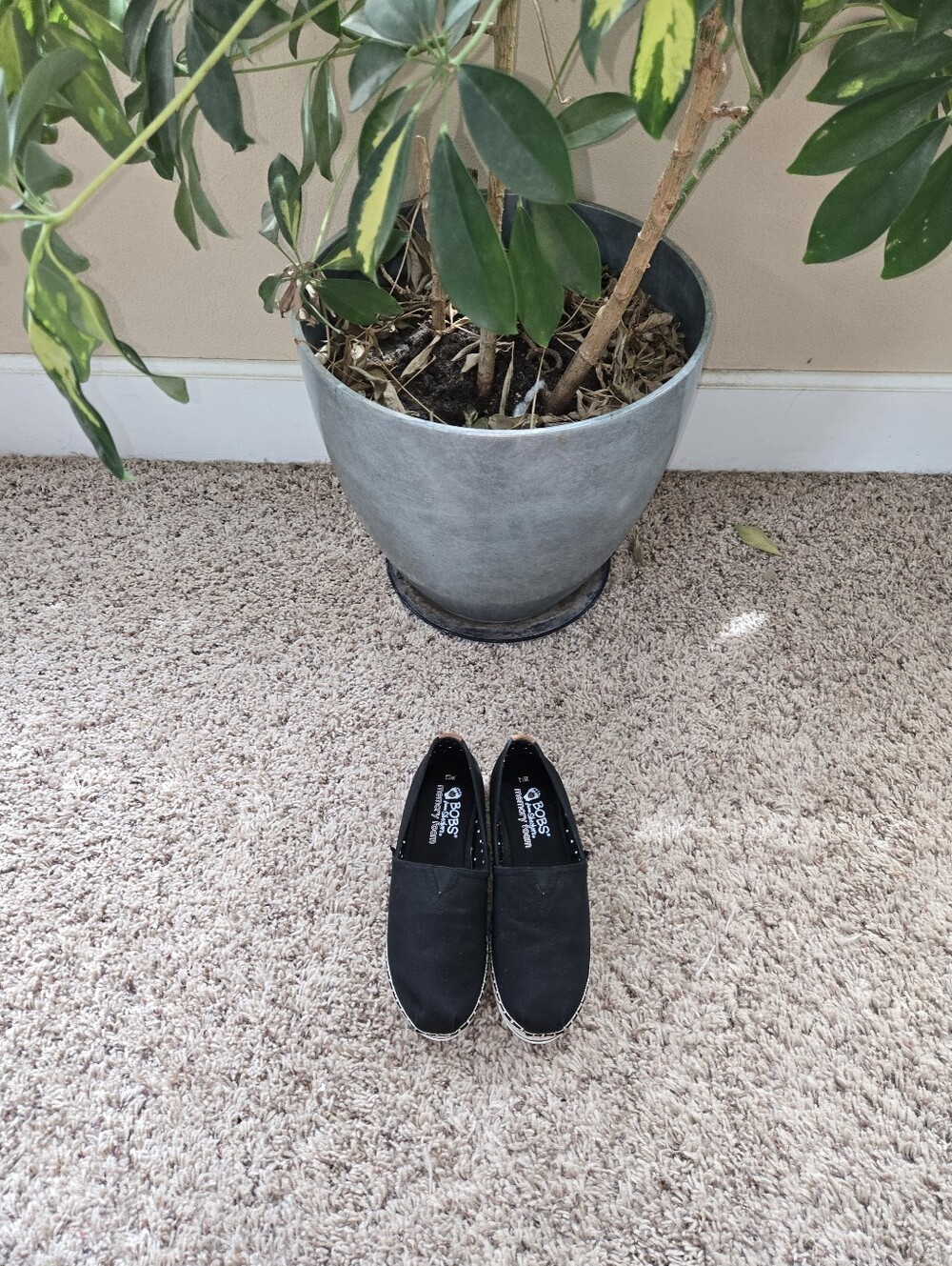 Skechers BOBS Black Slip On Espadrilles Wmns 7.5